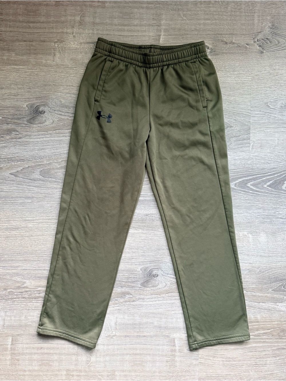 Under Armour Boys YM (10/12) Olive Jogger Sweatpants Loose Fit Adjustable Waist